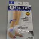 Truform 20-30 mmHg Compression Stockings for Men and Women, Thigh High Length, Dot-Top, Open Toe, Beige, X-Large