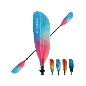 Kayak Paddle Premium Carbon Shaft and Gradient Full Fiberglass Blade, Lightweight Adjustable Carbon Fiber Kayaking Oars, 230-240 cm/90-94 inches