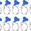 uxcell 15Pcs Stainless Steel Hose Clamps Worm Gear Hose Clamp, 18-32mm(11/16" to 1-1/4") Adjustable Thumb Screw Key Type Clamps Fuel Line Clamps 8mm Bandwidth for Plumbing, Blue
