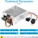 PWM DC Motor Speed Controller, DC 10V-55V / Rated 60A / Max 100A Brush Motor Stepless Speed Controller with LED Display & Forward-Brake-Reverse Switch & Ajustable Potentiometer