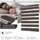 AOSKY Cordless Zebra Blinds for Indoor Windows, 29" W x 72" H, Brown