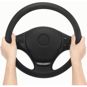 Silicone Steering Wheel Cover for Women Girls, Textured Massaging Grip, Universal 13-16 inch, Fit Suvs, Vans, sedans, Cars, Trucks (Black Silicone) 
14.5 Inches