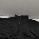 QINSEN Women's Full Zip Fleece Short Jacket Warm Winter Long Sleeve Stand Collar Sherpa Crop Coat (Medium, Black)