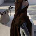 Womens Long Cardigan Sweaters Open Front Oversized Duster with Pocket for Women 2025 Fall Winter Knit Design Coats (Brown, S)