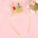 Semato Queen Hearts Peach Crown Headband for Halloween Cosplay Girls Tiara Princess Costume Crystal Crown for Party Gifts