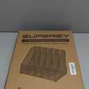 SUPEASY Desk Organizers Metal Desk Magazine File Holder with 5 Vertical Compartments Rack File Organizer for Office Desktop, Home Workspace, Black (Small)