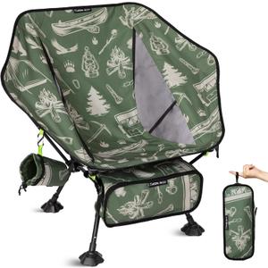 ATEPA UFO3.0 Ultralight Backpacking Chair, 330 lbs Heavy-Duty Aerospace Aluminum Folding Camp Chair with Hexagon Ergonomic Seat Anti-Sink Feet, Compact Portable Outdoor Gear for Hiking, Forestcamp