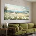 Large Canvas Wall Art Decor Wall Art Pictures for Living Room Canvas Art Wall Decor Green White Nature Wall Art Prints Artwork for Walls Vintage Landscape Wall Art Decor Home Office Decor 24" X 48"