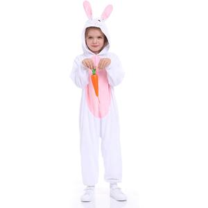 Unisex Animal Costume KidsPlush Hooded Animals Pajamas ChildHalloween Carnival Animal Kid Jumpsuit Boys & Girls (Medium, Bunny)