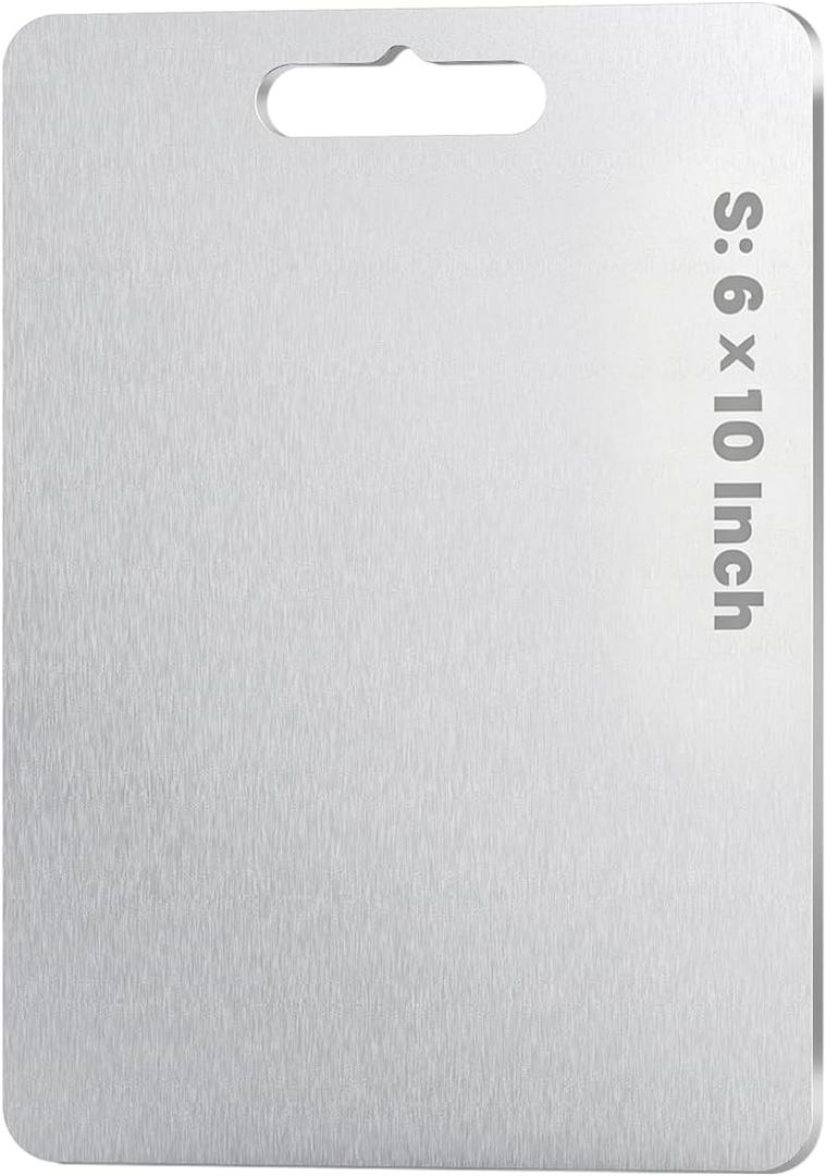 Titanium Cutting Board 6" 10", 100% Pure Titanium Kitchen Cutting Board, Double-Sided Metal Chopping Board for Meat, Fruits & Vegetables, Lightweight, Durable & Dishwasher Safe