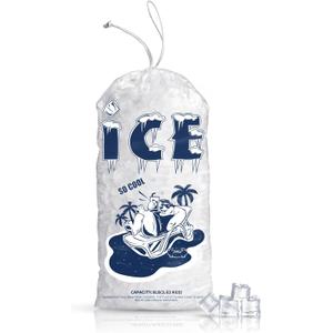 50 Pack Ice Bags 8 lb, Heavy-Duty Ice Bags with Drawstring(2 Mils Thickness)