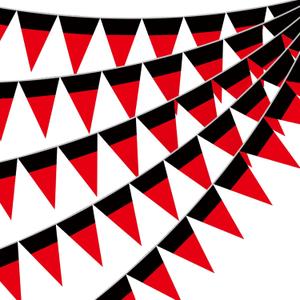 Tiamon 5 Pcs Red Mouse Theme Banner Birthday Decorations Red and Black Pennant Bunting Cartoon Themed Mouse Triangle Flag for Baby Shower Cartoon Birthday Party Decor