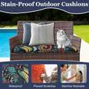 SUKAIKEQA Waterproof 3-Piece Patio Sofa Cushion Cover Set - Replacement Covers for Outdoor Wicker Furniture, Bench & Seat Cushions with 4pcs Throw Pillow Cover