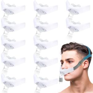 Nuanchu 12 Pcs Nasal Pillow Liner for CPAP Cushion Nasal Cushion Pillow Covers Cotton Liners Skin Sleep Protector Compatible Comfort Reusable Reduce Noisy Air Leaks and Irritation (White)