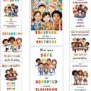 2 x bqw Diversity Posters for Classroom Decor - 11x17 Inch Inclusion and Cultural Awareness Posters Inspirational Classroom Decorations