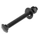 3/8" x 4" (Pack of 25) Black Carriage Bolt Kit, Grade 307A, Ceramic Coated for Exterior Use, 2X Rust Resistance of Galvanized by Makers Bolt