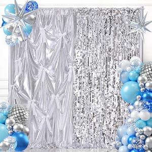 Amazon.com : Sliver Sequin Party Backdrop Curtain: 8.8x8FT Glitter Photo Backdrop Drapes - DIY Bow Birthday Disco Party Wedding Decorations : Electronics