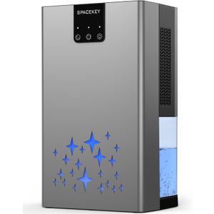 Dehumidifier, 95 OZ Water Tank Dehumidifiers for Home, 1000 sq. ft. Dehumidifier for Basement Bathroom Bedroom with Auto Shut Off, 7 Colors LED Light, Quiet Dehumidifiers with Sleep Mode, Grey