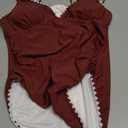 ANRABESS Women One Piece Swimsuits Tummy Control Slimming Bathing Suit Push Up V Neck Swimwear 2026 Beach Vacation Clothes, Size L