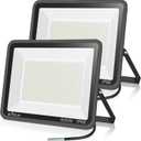 2pack 400W LED Flood Lights Outdoor, 5000K Daylight White 50000LM Super Bright LED Arena Lights 100-277V IP66 Waterproof Commercial Lighting for Sports, Fields, Stadiums