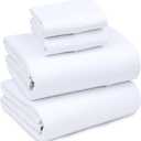 RUVANTI Full Size Sheets Set, Brushed Microfiber Sheets 4 Pieces (1 Fitted Sheet, 1 Flat Sheet, 2 Pillowcases), with 15-inch Deep Pockets, Lightweight & Compfy Premium Hotel Bedding, White