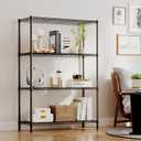 BestOffice | 4-Tier Wire Shelf | 36" x 14" x 54" | Black
