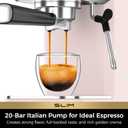 CHULUX Slim Espresso Machine with Milk Frother, 20 Bar Professional Italian Pump Espresso Coffee Machine for Home Cappuccino & Latte Maker, Stainless Steel, Pink