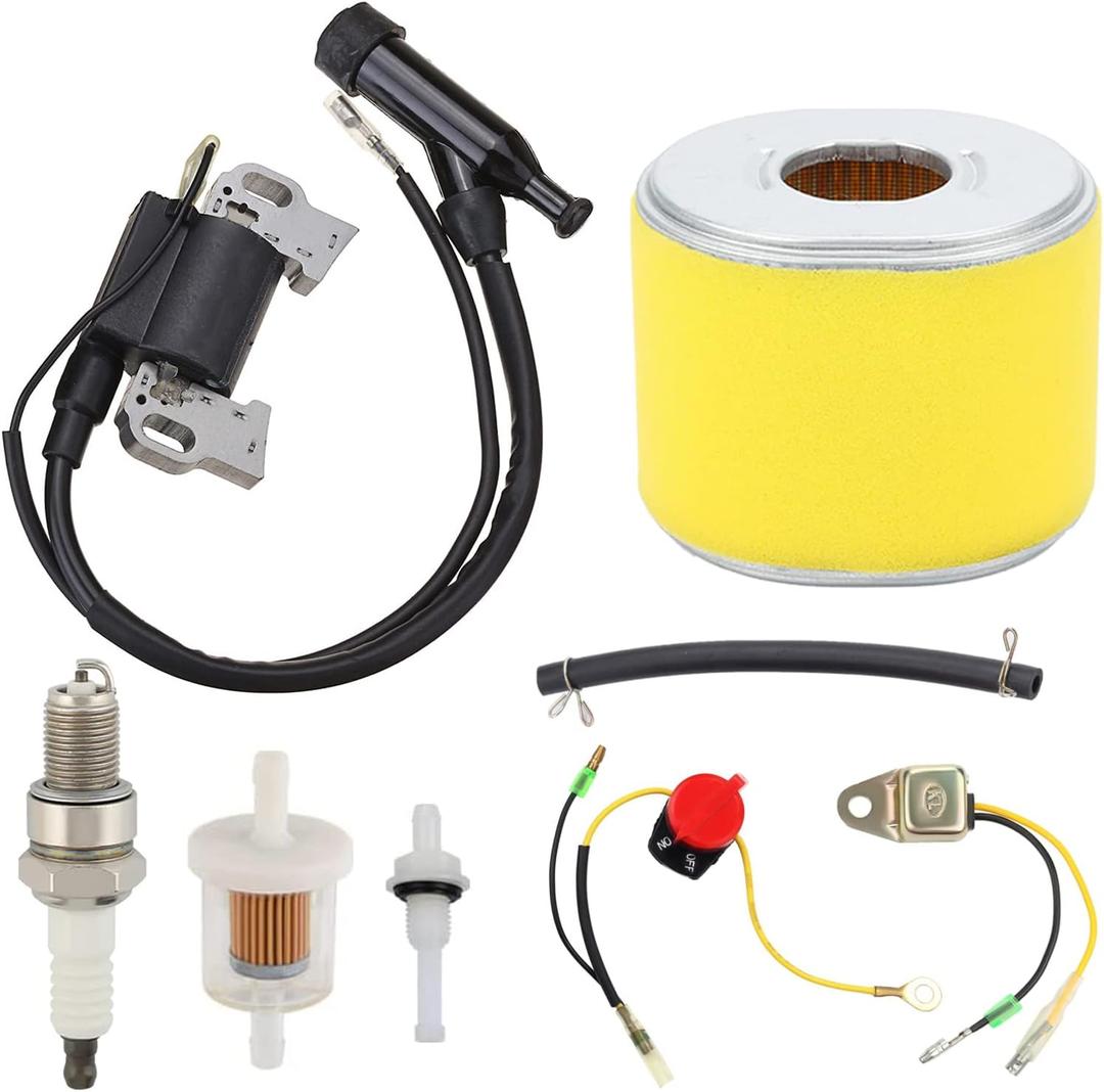 GX390 Ignition Coil with Air Filter and Spark Plug for Honda GX240 GX270 GX340 8HP 9HP 11HP 13HP Engines 339cc 389cc 439cc Generators Kit