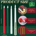 Baquler 6 Pcs 11'' Christmas Flameless Taper Candles Green Red White Battery Operated Candles LED Plastic Flickering Candlesticks for Christmas Wedding Church Dinner Home Decor