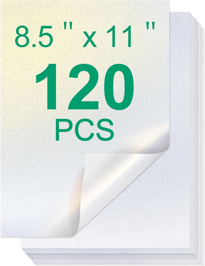 120-Pack White Shimmer Metallic Golden Double-Sided Cardstock | 8.5x11 Inches 244GSM | Laser Printer Friendly for Weddings, Birthdays & Crafts