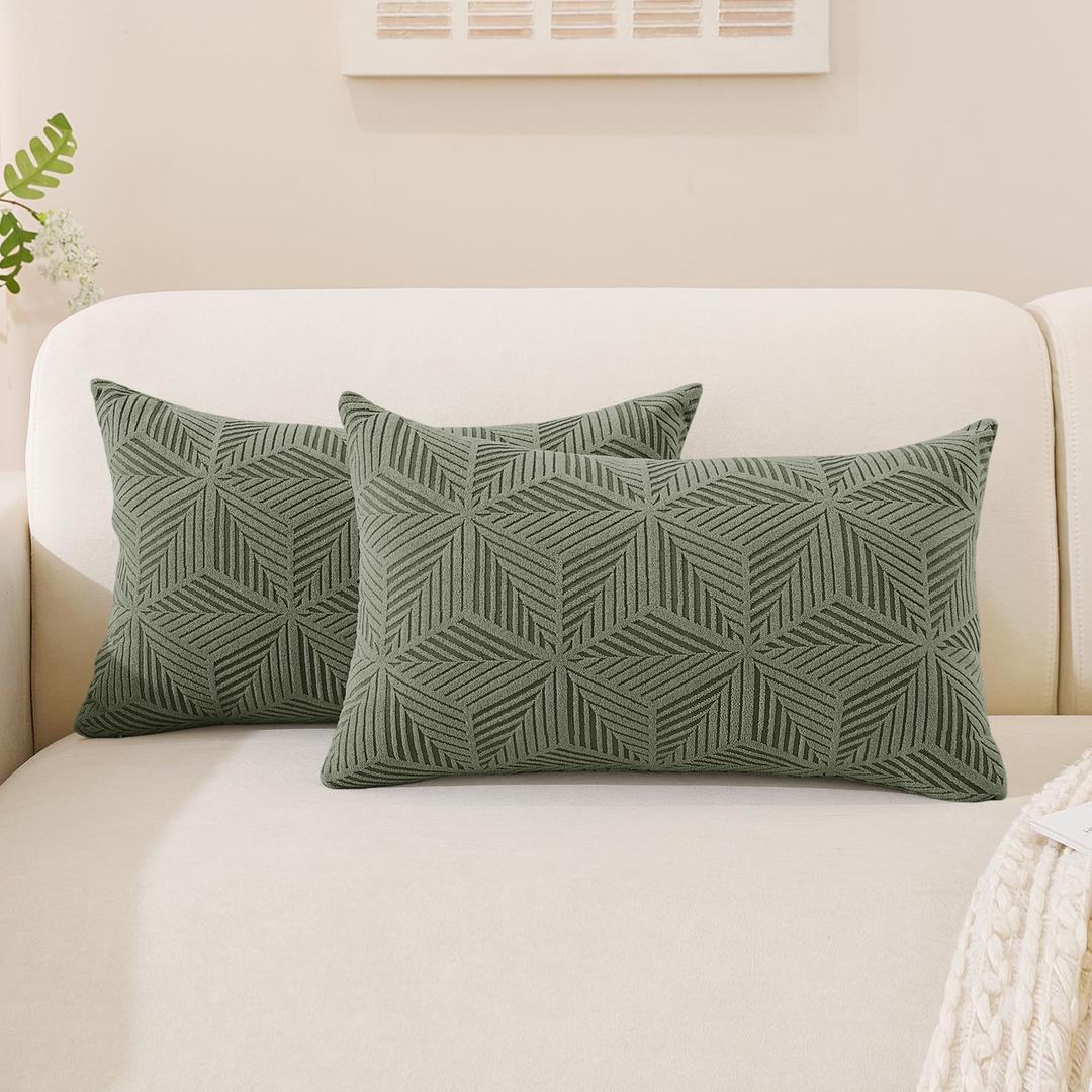 SYSLOON Decorative Throw Pillow Covers 20x12 Inch Set of 2,Pillow Covers for Couch Square Cushion Cases Pillowcases Home Decor Living Room Bed,Beige Yellow