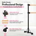 New & Improved 4 Ft Steel Double Ballet Barre with Carry Bag and Beginner Guide,Adjustable&Portable Ballet Barre for Home and Gym,Quality Ballet bar Anti-Wobble,Stretching Dance bar