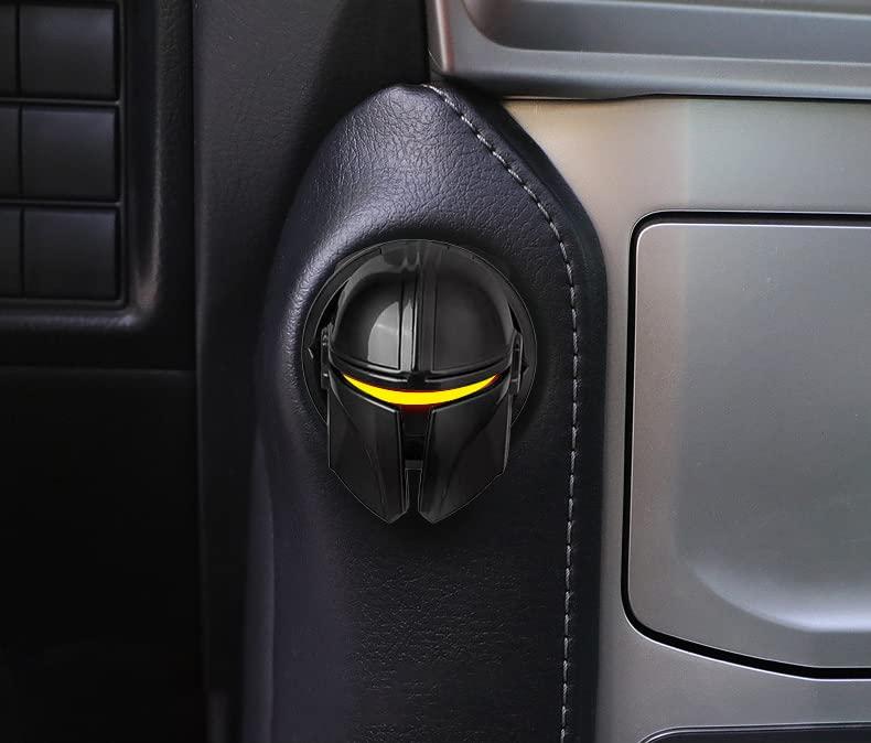 Car Push Start Button Cover, Car Accessories Engine Start Stop Button Cover, Car Decor Automotive Interior, Fun Car Accessories Gifts for Men Unique (Helmet3)