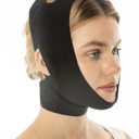 Post Surgery Neck and Chin Compression Garment Wrap Bandage, Face Slimmer, Jowl Tightening, Neck Coverage, Chin Lifting Strap (L)