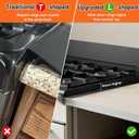 Stainless Steel Stove Gap Covers (2PCS),Stove Gap Filler,Range Trim Kit,Stove Guard for Kitchen Oven Gap Between Stovetop and Counter,Easy Clean Heat Resistant,Adjustable Length 13.8'' to 27.5'',Black