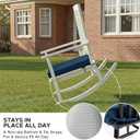 Outdoor Chair Cushions, Fade-Resistant & Water-Resistant, D Shaped Patio Furniture Seat Chair Pads Replacement with Ties, Non-Slip Bottom, Removable Cover, Set of 6, 17 x 16 Inch, Navy Blue