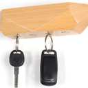 OCIOLI Key Holder Wall Mount Magnetic Key Holder Key Rack Key Hanger Key Hooks for Wall, Home Decor, House Decor, Apartment Decor, Living Room (Wood)