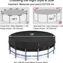 QH.HOME 12Ft Round Pool Cover,Super Windproof Ratchet Straps (1,500lb Break Strength)-Effective Installation/Removal,Pool Cover for Above Ground Pools,Snug Fit,Blocks Leaves, Sun & Water