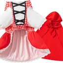 Dog Little Red Riding Hood Costume Halloween Christmas Dress with Cloak (Large)