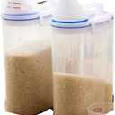 1/2/3Pcs 2KG Transparent Rice Bucket With Measuring Cup Cereal Storage Tank(2pcs)