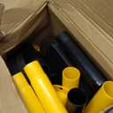 Konohan 2 Sets 34 Inch Parking Cone Delineators Post Traffic Cone Plastic Stanchion Set Stands Parking Barrier with Base 6.6 ft Chain S Hooks Reflective Collar (Yellow, Black)