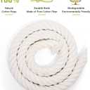 Natural Cotton Craft Rope 1 Inch x 50 Feet, 4-Strand Twisted Cotton Ropes, Natural Thick White Soft Rope Cord for Sports, Decoration, Pet Toys, DIY Crafts, Indoor & Outdoor Use
