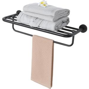 Alise 24 Inch Towel Racks for Bathroom, SUS 304 Stainless Steel Towel Rack Wall Mounted with Tower Bar, Heavy Duty Towel Shelf Bathroom Towel Rack (Matte Black)