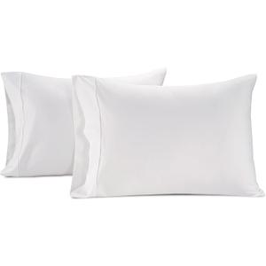 Lane Linen 100% Cotton Pillowcases, King Size, 2 Pillow Cases, Premium 450 Thread Count Sateen, Soft & Breathable White Pillow Covers