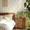 2 x Heroad Peel and Stick Wallpaper Boho Wallpaper Beige Orange Geometric Striped Boho Contact Paper Removable Wall Paper Self-Adhesive for Bedroom Cabinets Decoration Thicken Vinyl 17.3" x 78.7"