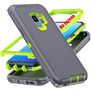 For S9 Case,[Military Grade] 3 in 1 Full Body Shockproof Dust/Drop Proof Heavy Duty Protection Cover,for Samsung Galaxy S9 5.8 Inch,Green+Grey