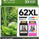 LEMERO 62XL Ink Cartridges Remanufactured Ink Cartridge Replacement for HP 62XL Ink Cartridge Combo Pack for HP Ink 62 use with Envy 7640 5660 5540 7645 5746 OfficeJet 250 200 5740 Mobile Printer