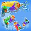 4 Pack Water Gun for Kids Adults, Watercolor Squirt Gun with Trigger, Long Range Water Pistol, Super Water Blaster Soaker Gun for Summer Outdoor Pool/Beach/Yard/Party Play
