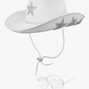 White Cowgirl Hat with Heart Sunglasses - Cowboy Hat with Glitter Star Fits Women for Bachelorette Themed Party