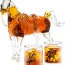 Kollea Birthday Gifts for Men Dad, Horse Whiskey Decanter Set with 2 Cowboy Glasses, Liquor Dispenser for Home Bar, Alcohol Gift for Boyfriend, Husband, Brother, Bourbon Vodka, Anniversary, Christmas